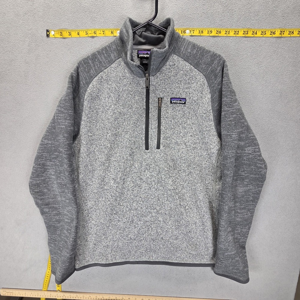 Patagonia Sweater Mens Large Gray Better Sweater 1/4 Zip Fleece Long Sleeve